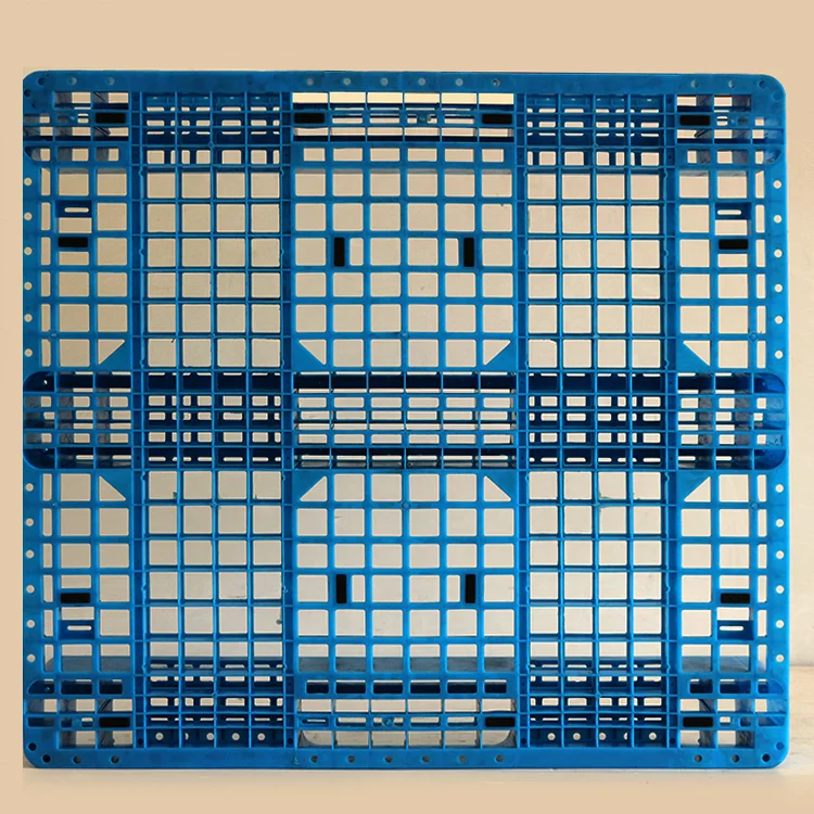 new design logistics packaging hdpe trays 1200*1100 mm lager racking three runners nestable plastic shipping pallet