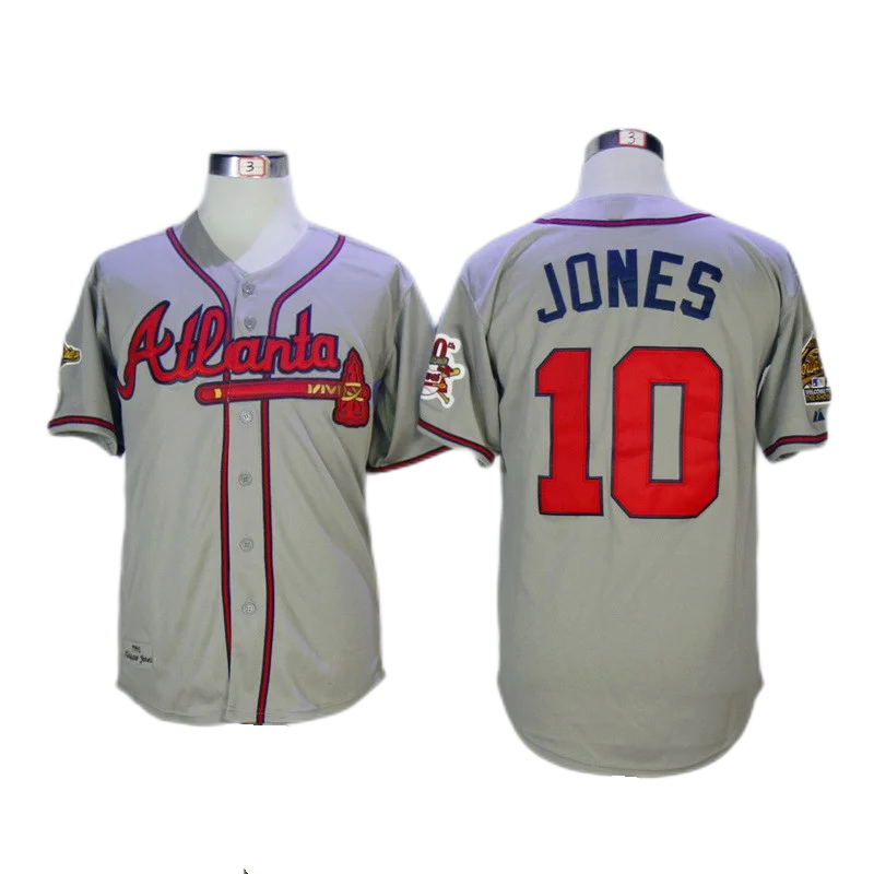 Atlanta 1995 WS Brave Jersey Bobby Cox Javy Lopez Chipper Jones David Justice John Smoltz Greg 31 Maddux Tom Glavine Jersey