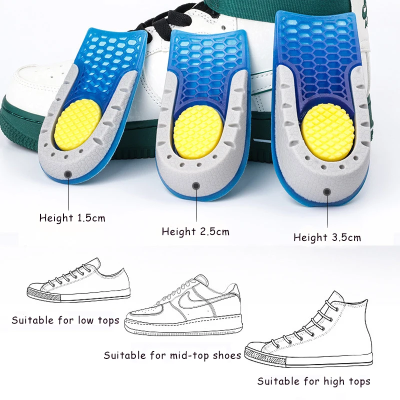 YEBEI  factory height increase invisible  perspirant absorbable silicone deodorant heel half a yard heel pad insole