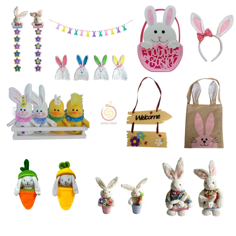 Easter Handmade Gonk Tiered Tray Crafts Swedish Gnome Holding Eggs Spring Holiday Decorative Bunny Easter Gnome Plush Doll