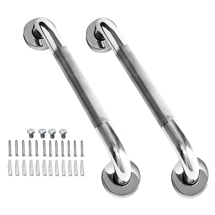 Chrome Stainless Steel Bathroom Grab Bar Anti Slip Shower Grab Bar SS Handle Handicapped Support Bar