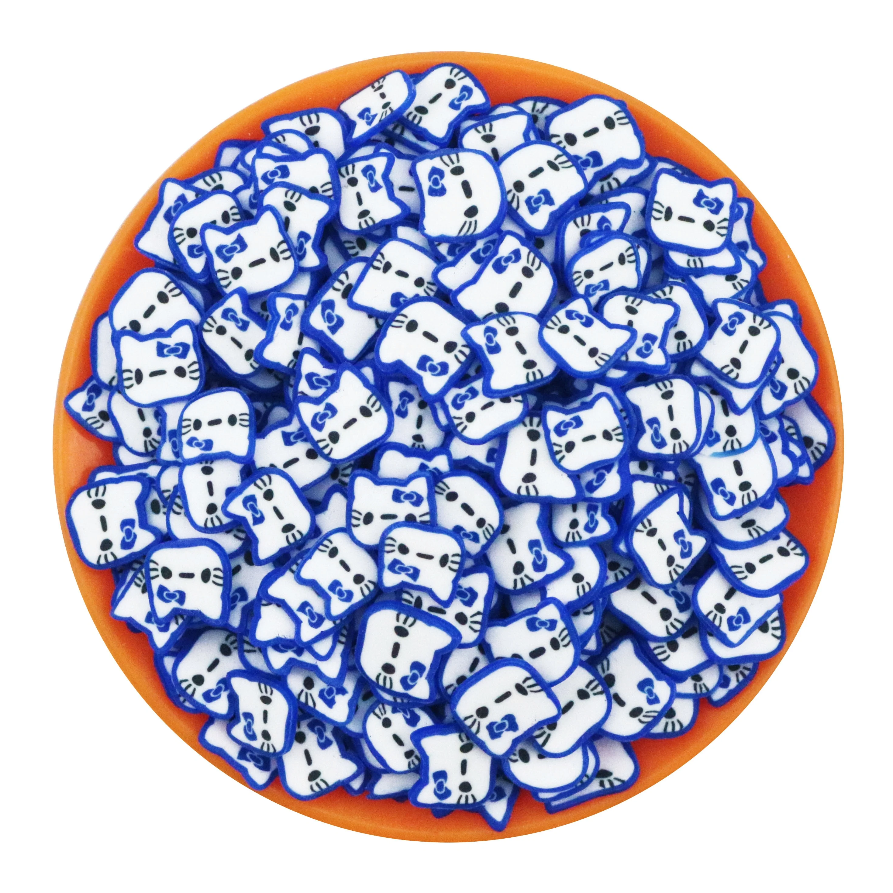 HENGXIN 5mm 10mm Cartoon Character Blue Kt Cat Polymer Clay  Slices For Slime Filling  Phone Case Decoration