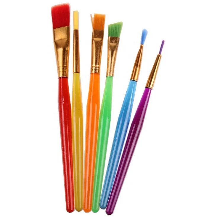 Free sample colorful nylon hair artist paint brush set