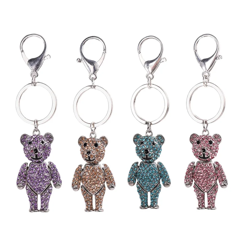 Creative Alloy Diamond Gift key chain pendant Cute delicate Bear series Key chain wallet Key ring bag key chain