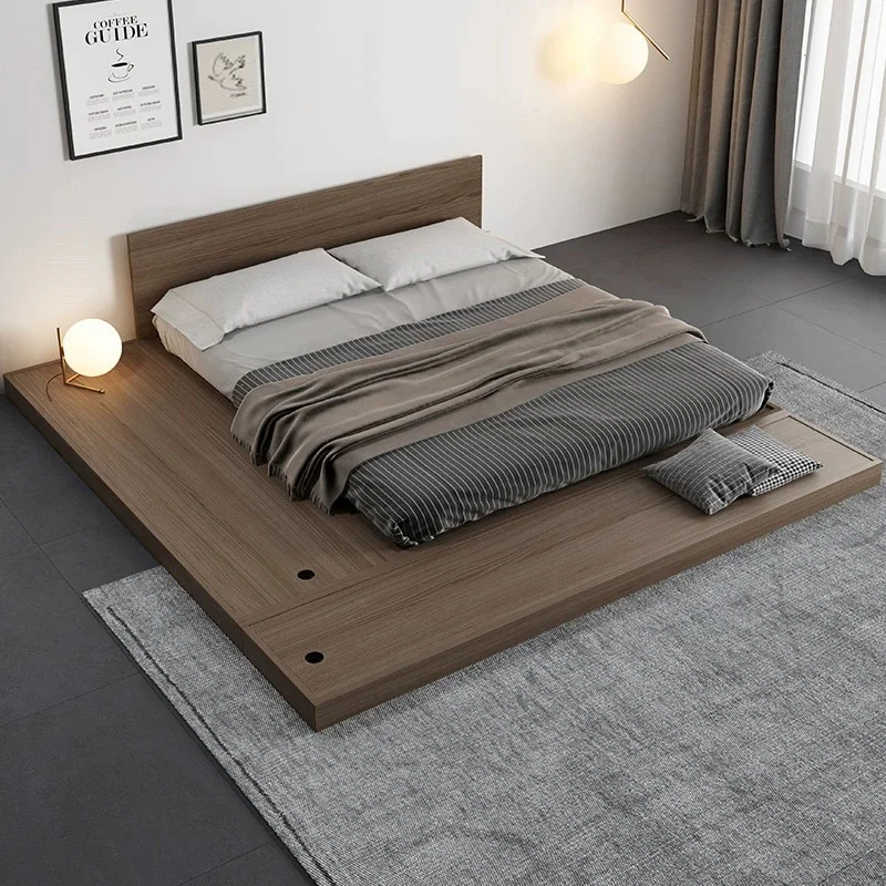Bedroom Furniture King Size Queen Size Wooden Bed With Storage Japanese Style Platform Wood Tatami Bed With Headboard