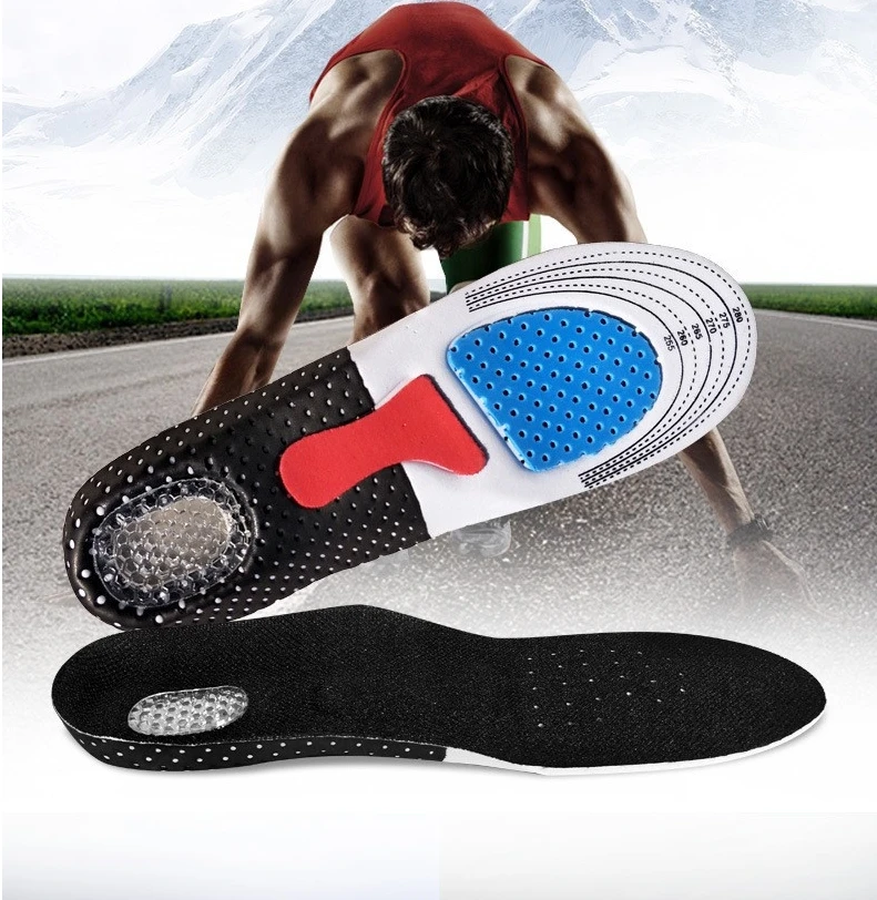 Men Women Insoles Comfort Gel Foot Arch Support Inserts Flat Arches Sore Heels Feet Inserts Cut Size Removable Inner Shoes Soles
