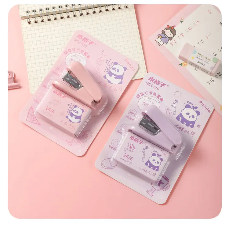 Quality Mini Stapler 24/6 with 400PCS Staples Desktop Staplers  Plastic  Kawaii Stapler For Students School Office Supplies