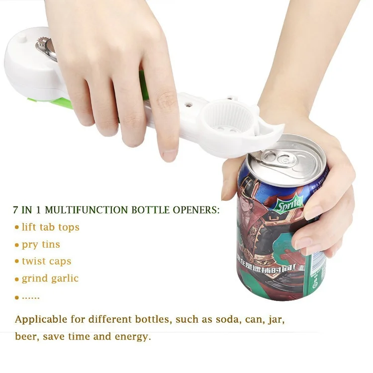 Multifunction 7 In 1 Jar Can Bottle Opener canned opener Beer Wine Soda Easy Kitchen Cooking Tools