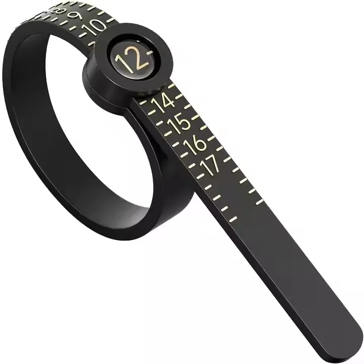 Reusable Adjustable USA Size Ring Size Ruler Measuring Tool US 1-17 Plastic Ring Sizers Finger Gauge with Magnifying Glass