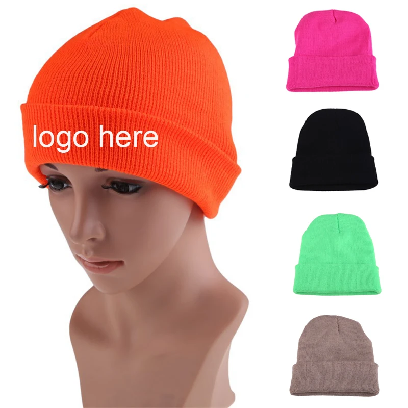 
High Quality Winter 100% Acrylic Custom Knitted Beanie Hat Custom Logo Embroidery Best Price Yiwu Qunliang For Men 
