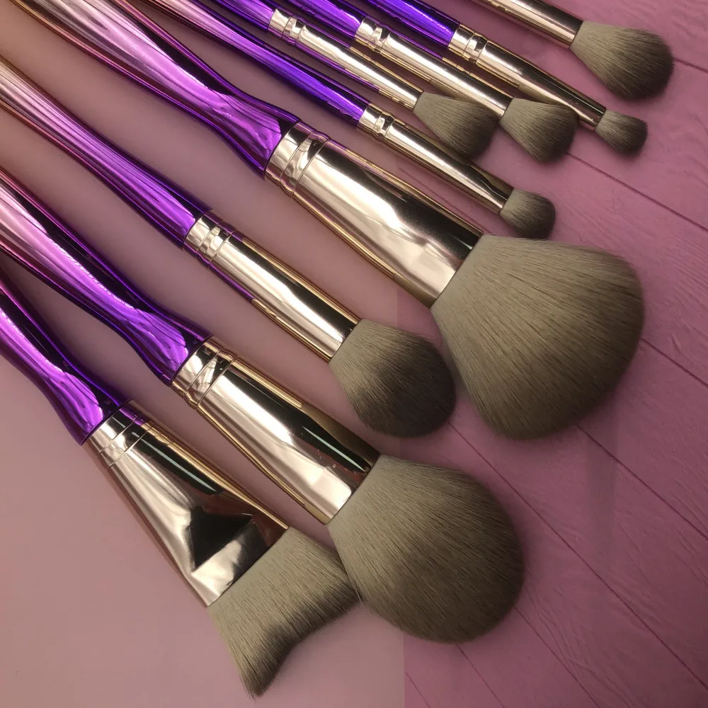 YRX S116  Wholesale 9Pcs Custom Logo Make Up Brush Set Foundation Eye Shadow Blending Brushes Makeup Brush Sets In Amazon