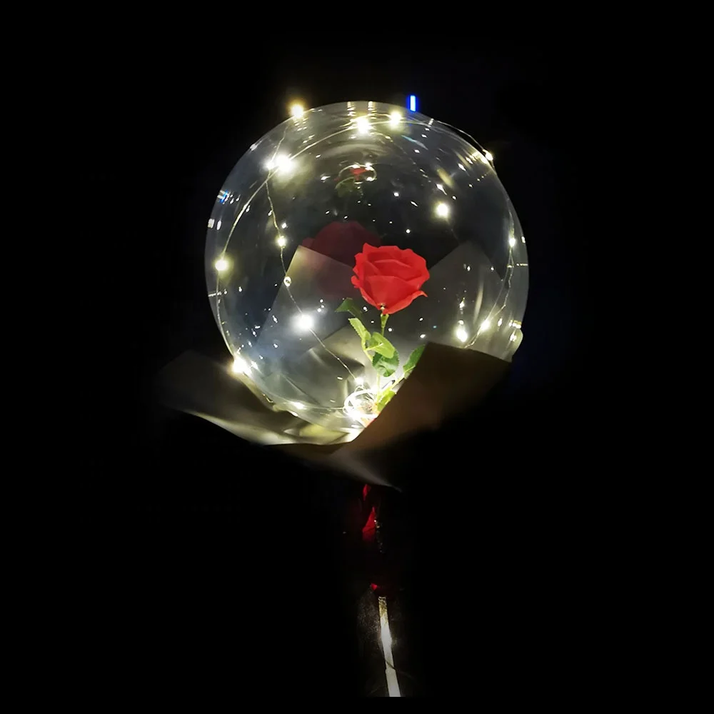 
Bubble Helium Ballon Globos Christmas Party Clear Bobo Balloons with Led String Light 