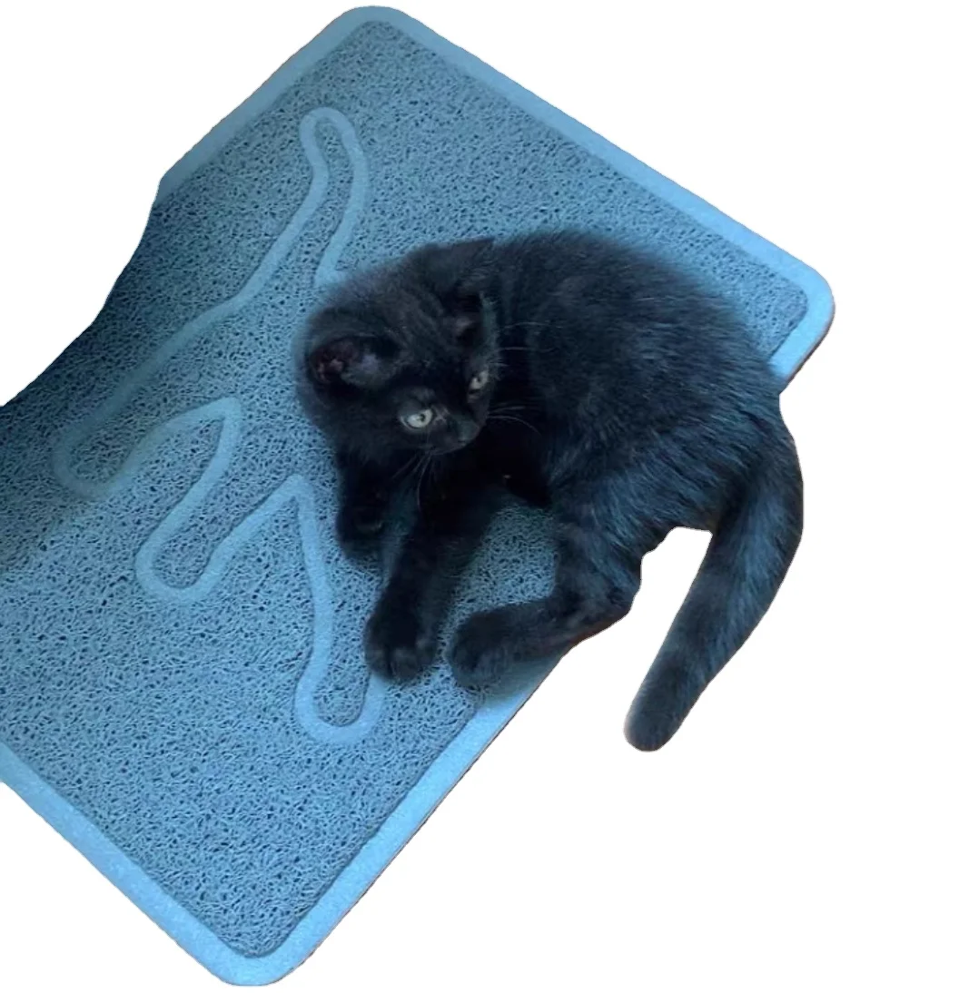 High quality anti slip waterproof large pet pvc coil trapper toilet mat pet cat litter mats cat litter trapping mats