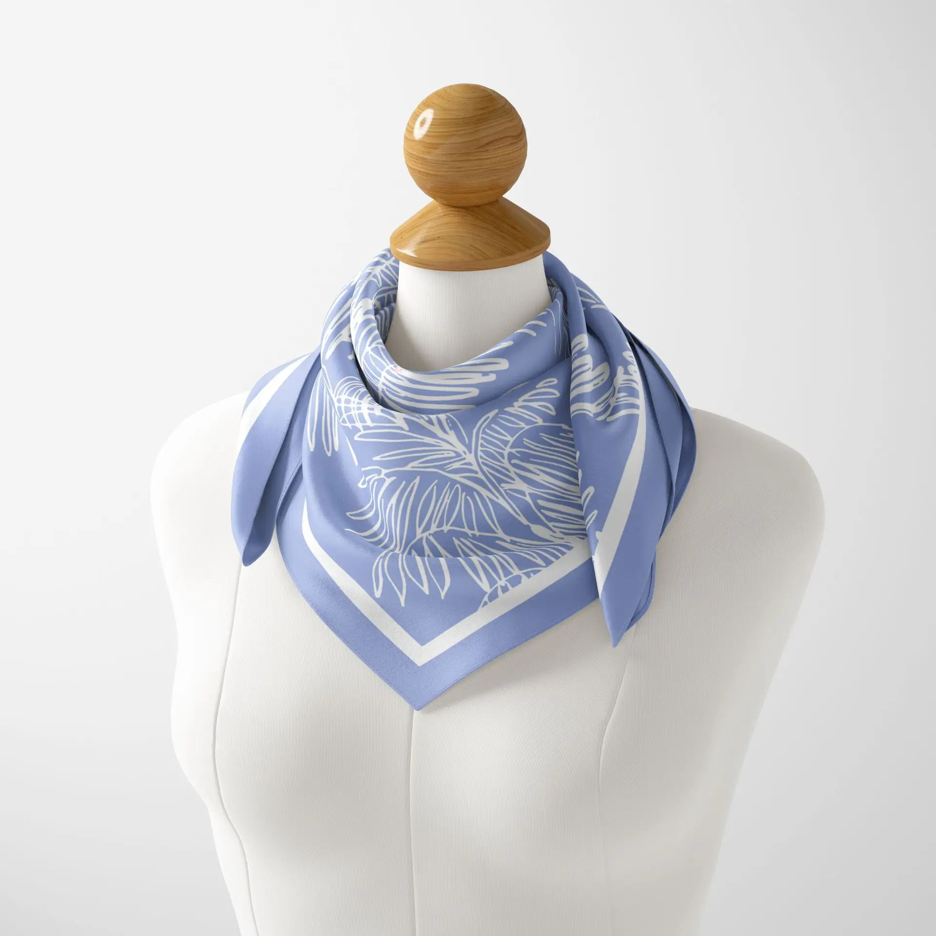 Wholesale Printing Silk Scarf Multi Printed 100% Mulberry Silk Twill Scarf 10MM Hair Silk Square Bandana For Ladies