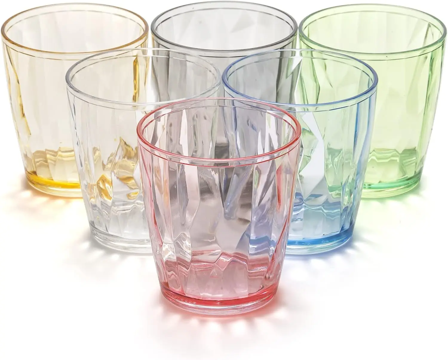 Wholesale Colored Unbreakable Premium Drink Glasses Acrylic PC Plastic Tumbler Glass Drinking Cups