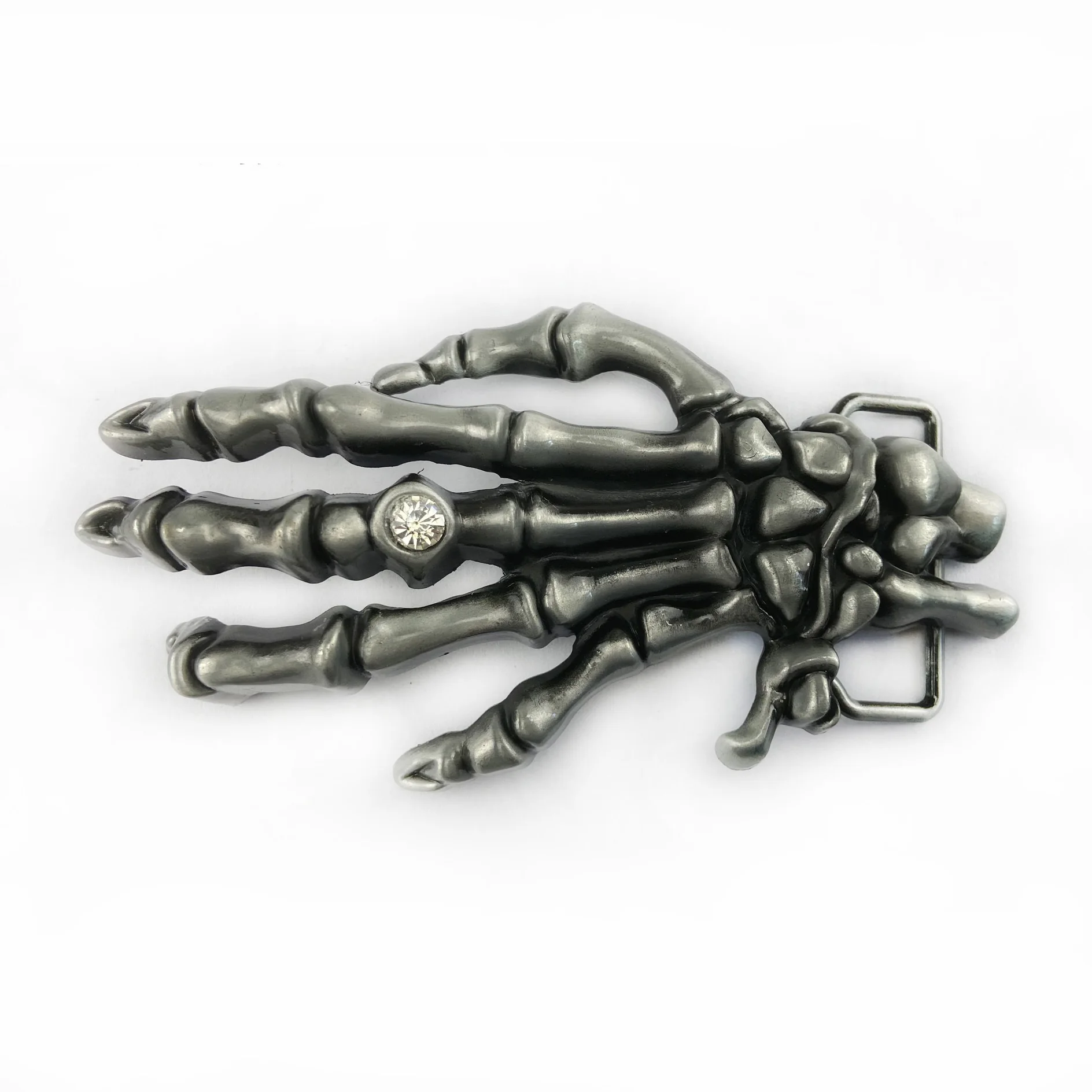 China Manufacturers New Designer Metal Alloy 3d Gothic Belt Buckle Death Rock Bone Belt Buckles For Men And Women