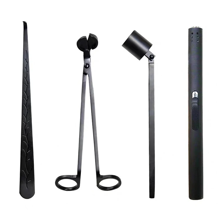 Набор для ухода за свечой Snuffer Dipper, из нержавеющей стали, матовый, черный, розовое золото, с логотипом на заказ, фитиль, триммер