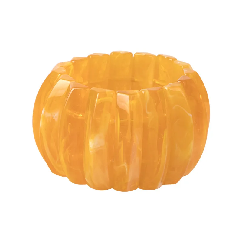 New Fashion Colour Resin Bangle Bracelet Summer Geometry Jelly Color Handmade Handicrafts Jewelry