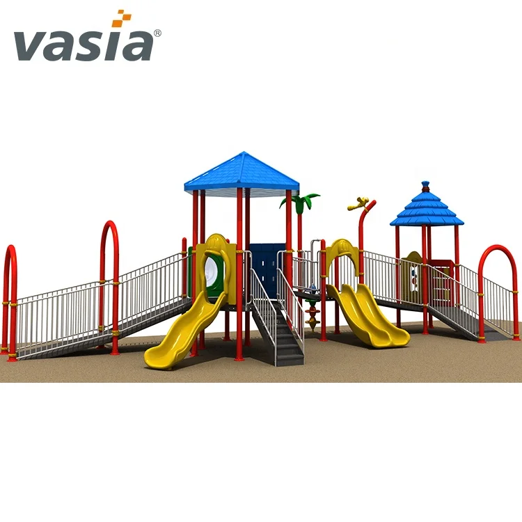 2020 Vasia  cheap large outdoor kids playsets playground  with plastic slide