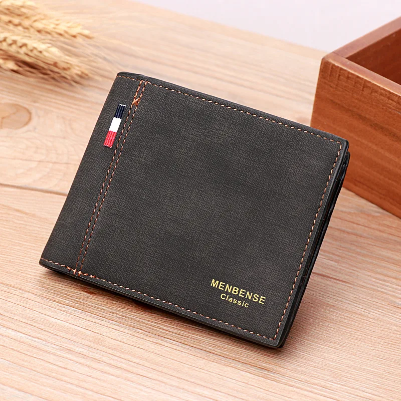 Stylish Pu Leather Wallet Men Simple Casual Short Male Wallet Small Clutch Purse