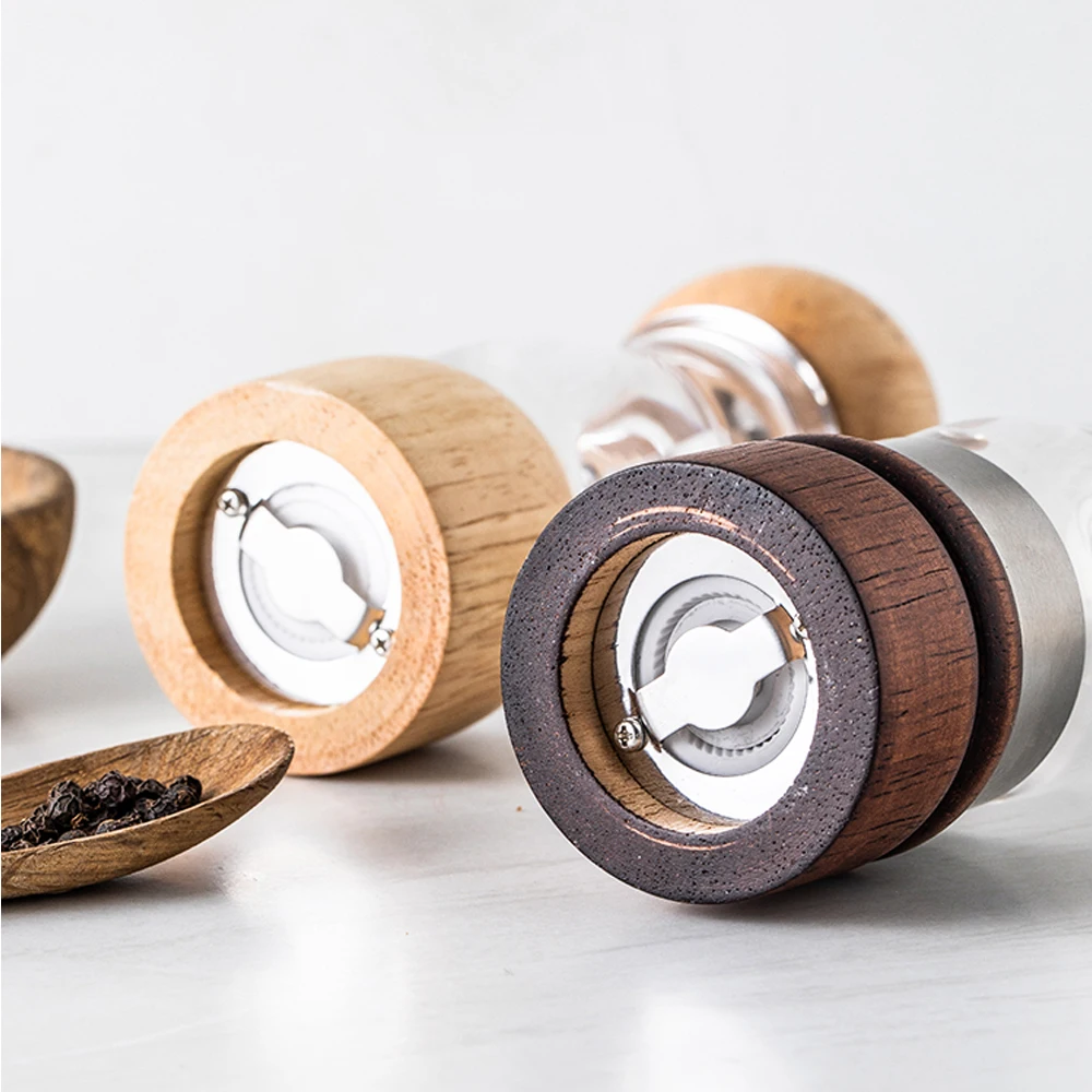 Custom bamboo Wooden Salt Shaker Pepper Mill Parts