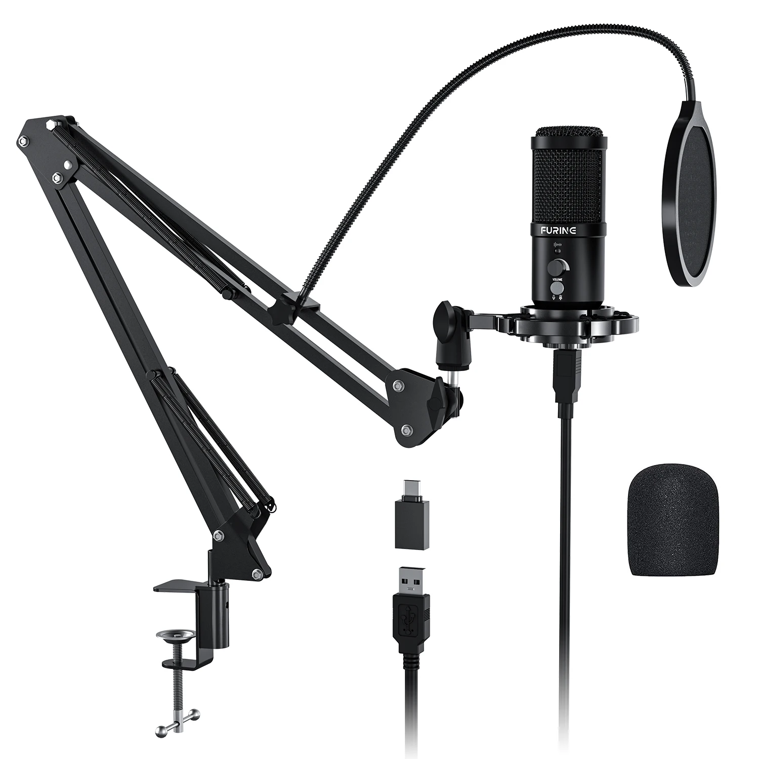 Professional Mic Recording Microphone Studio Condenser USB Wired Streaming Table Microphone