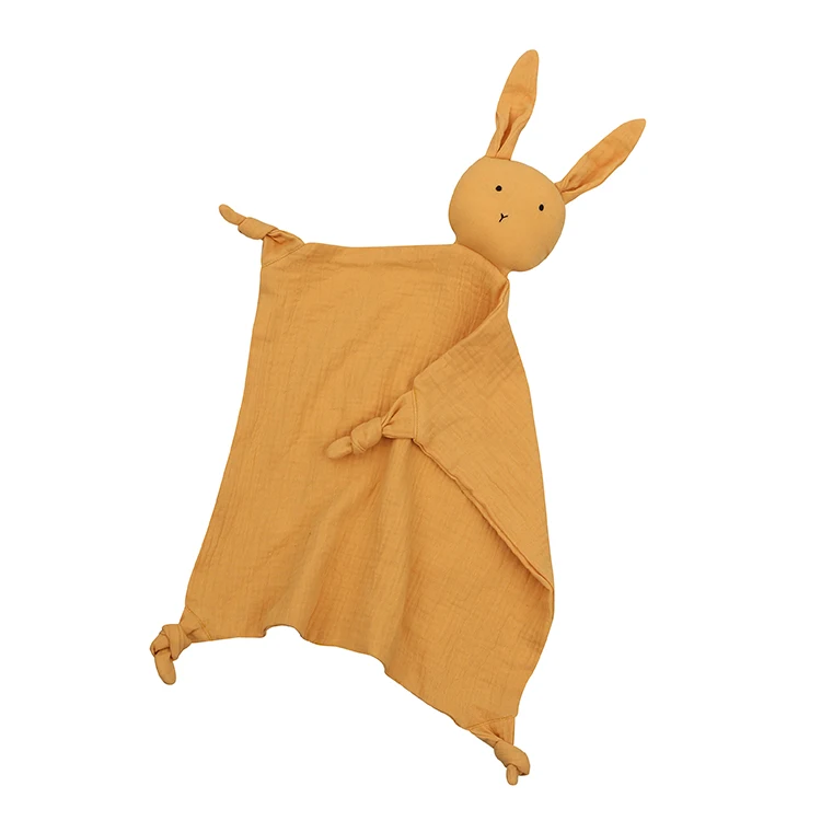 Muslin Towel Security Blankets Toy for Kids Shower Blanket Stuffed Bunny Soothing Baby Animal Hot Sell 100% Cotton Pattern 50pcs