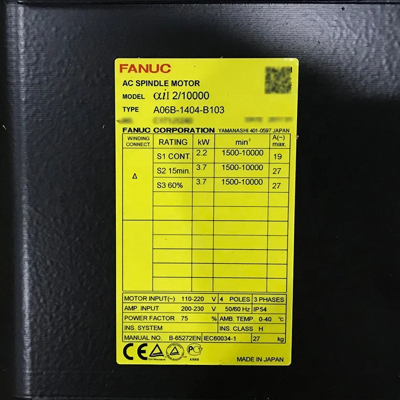 Original New In Stock FANUC AC Servo Motor A06B-1404-B103  FANUC Servo Motor