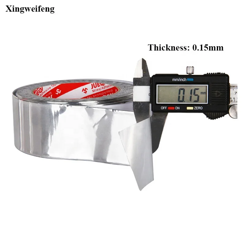 50mm wide 0.5mm thick with fiberglass fabric thermal resistant self adhesive aluminum foil tape manufacturers without liner
