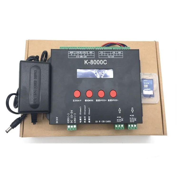 K-8000C Most Popular Led Sd Card Controller Led Light Chain Controller Programmable Led Controller
