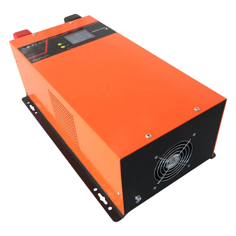 CE ROHS LCD Display dc to ac 24v 48v 230v 6000w low frequency pure sine wave hybrid solar inverter with lithium battery charger