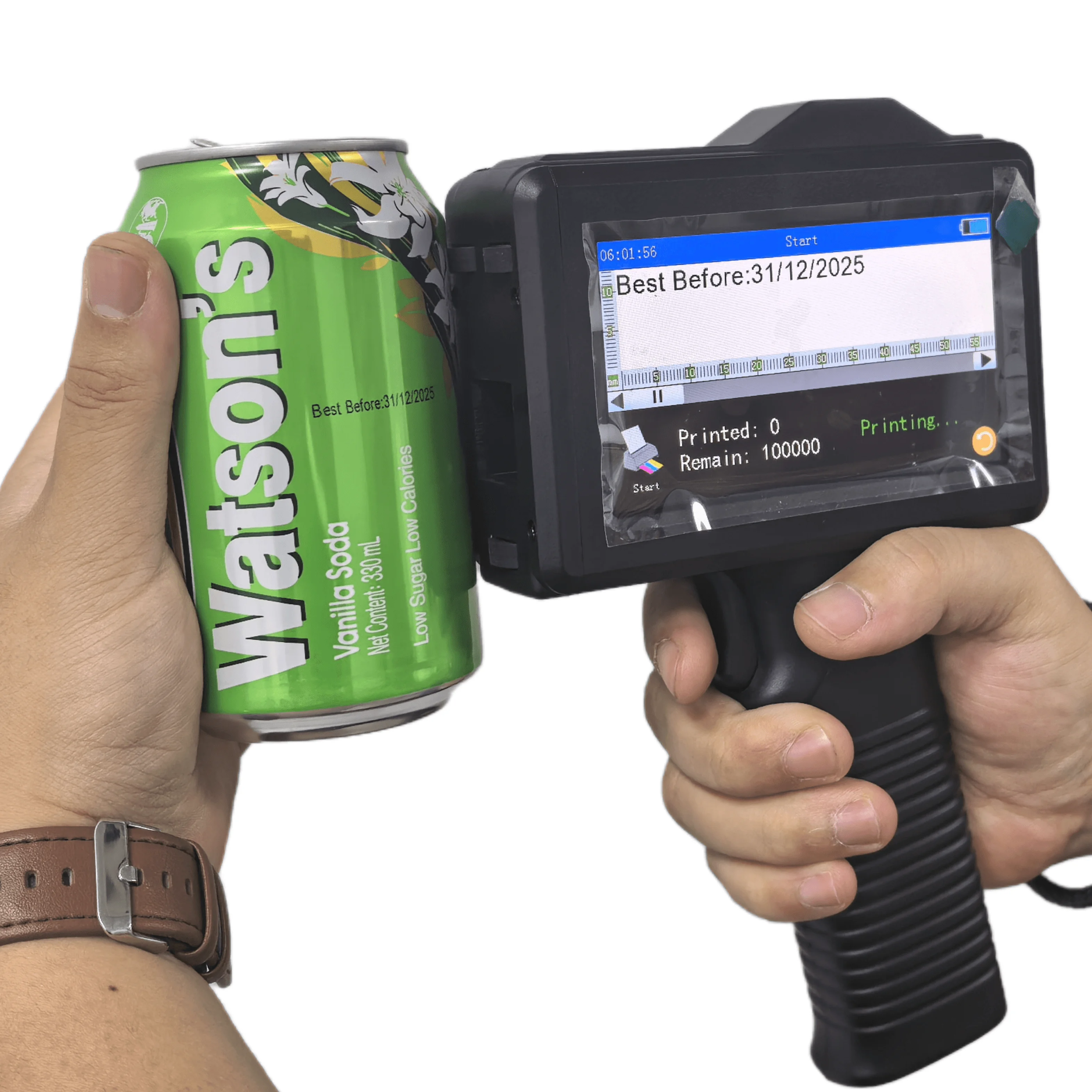 Smart Portable Handheld Inkjet Printer Gun with HD LED Touch Screen and Quick-Drying Ink for Coding and Labeling Industry