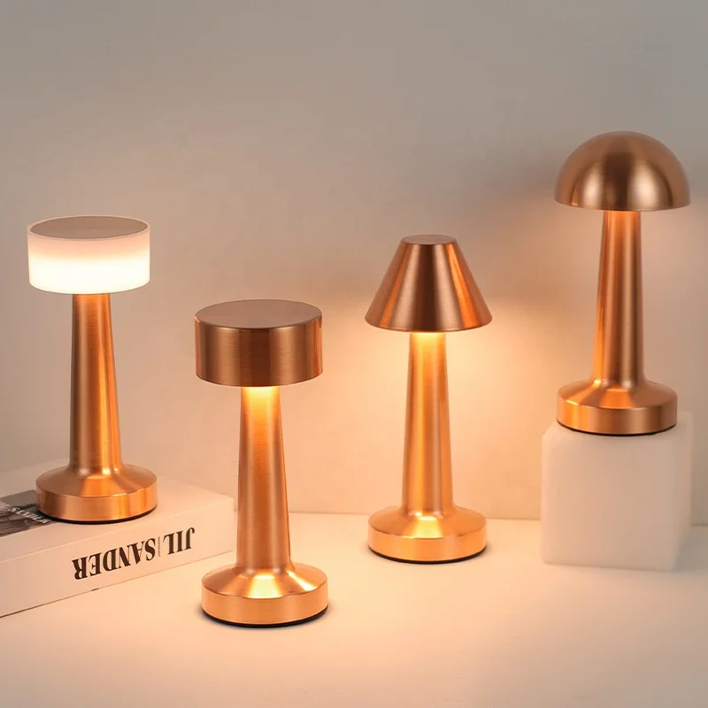 Wholesale Modern Luxury Hotel Restaurant Desk Light Portable Wireless Rechargeable LED Bar Table Lamp with Touch Control