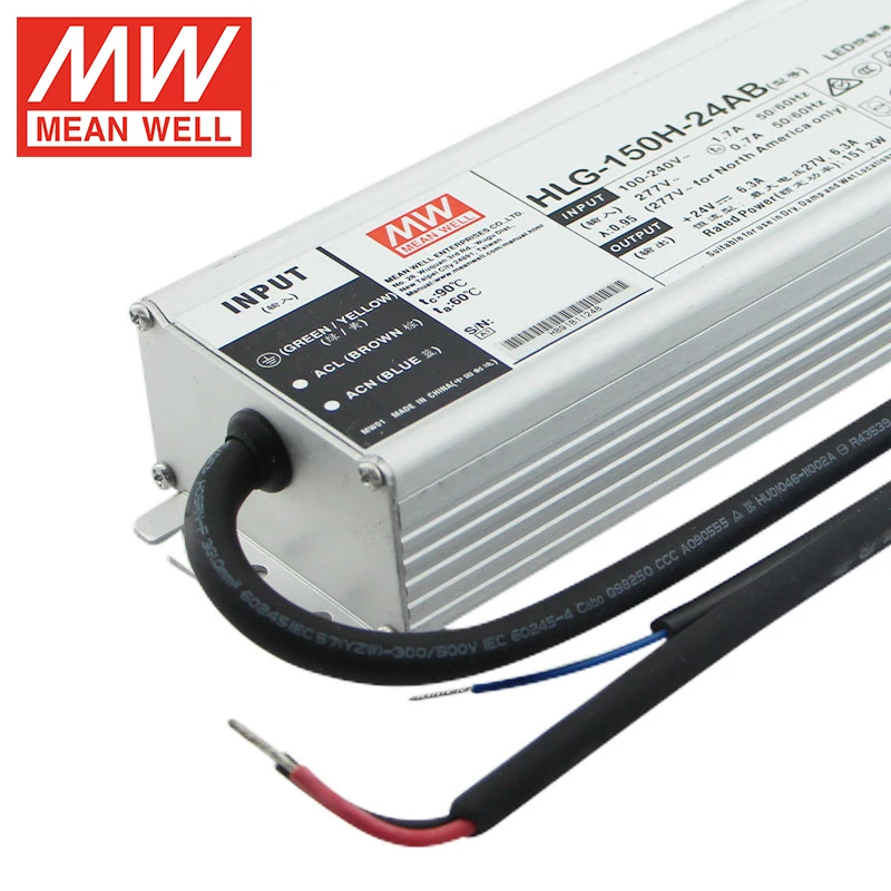 Meanwell HLG-150H-24AB 150W 24V 42V 36V 6.3A Dimming Adjustable IP65 led driver power supply