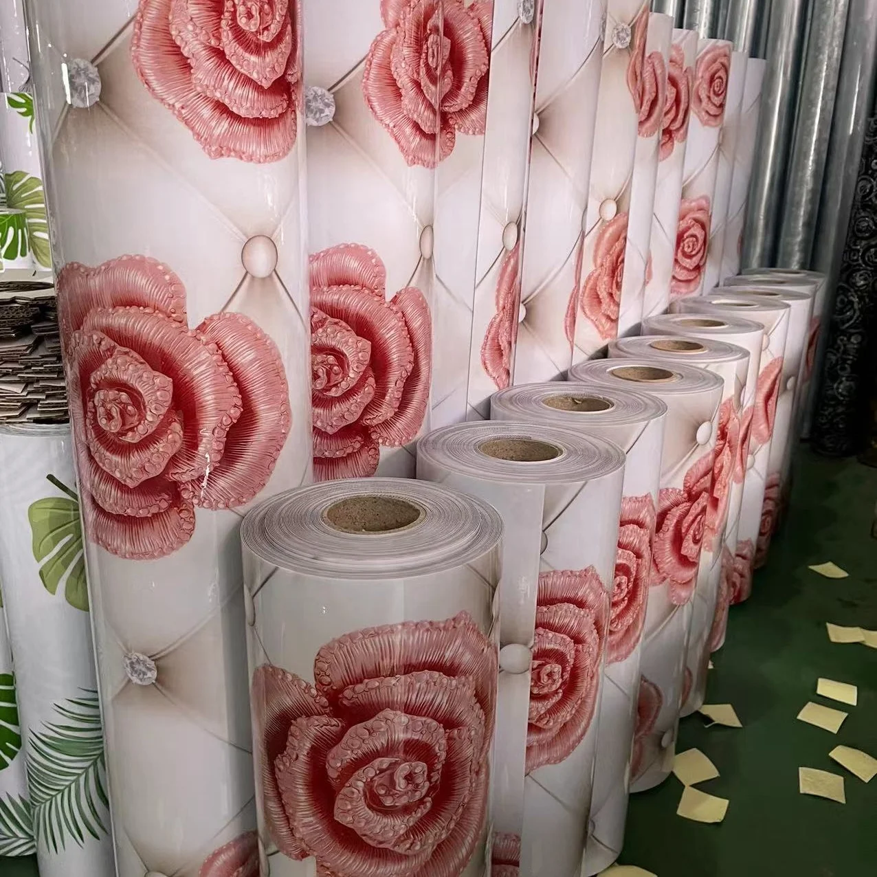 1.0mm-2.0mm Thick Clear Transparent Flower Printed Full Color PVC Tablecloth PVC Film