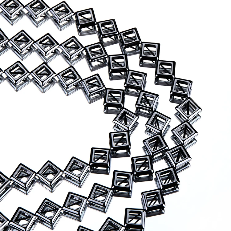 Medium hole diamond-shaped hematite jewelry beaded beads can be customized