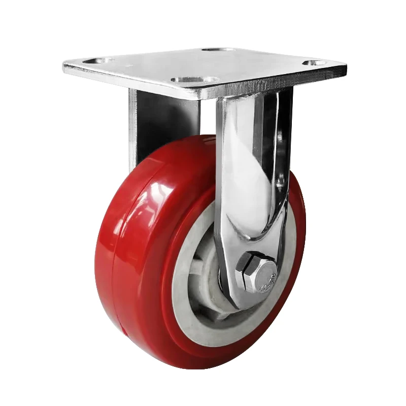 
Swivel red rubber casters 4