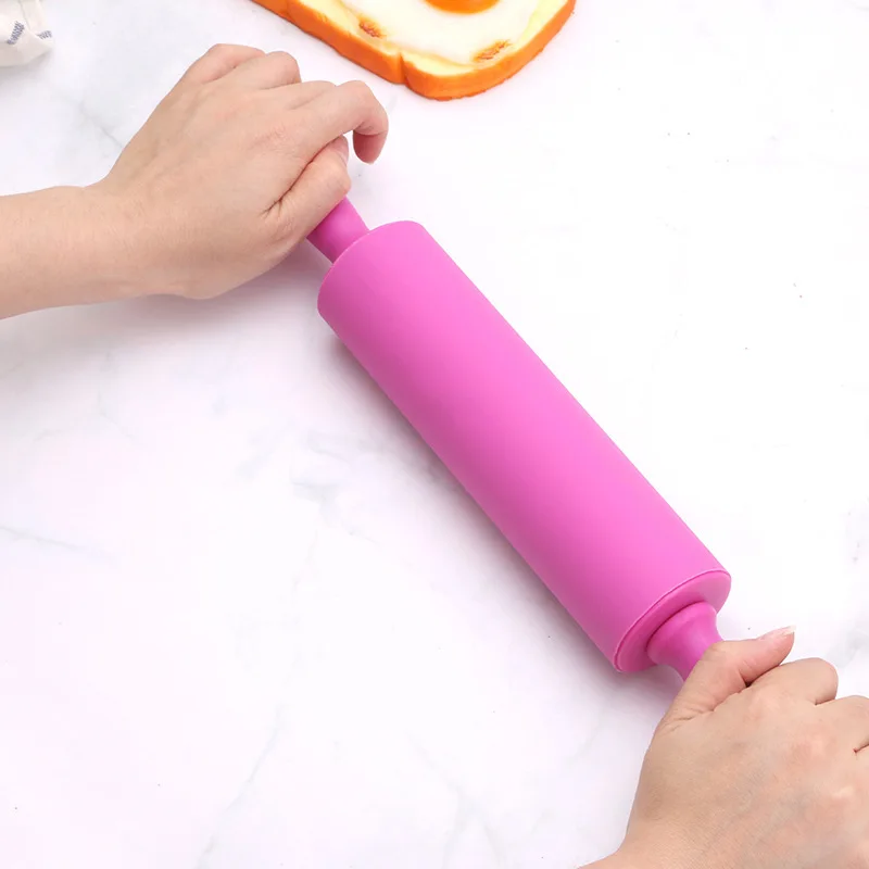 Durable Mini Silicone PP Handle Pastry Rolling Pin Funny Kids Use Easy Rolling Stone Material Pastry Boards with OEM Logo Baking