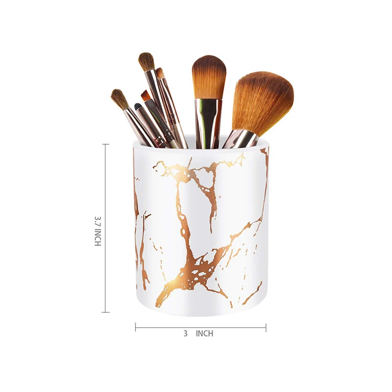 Decorative  White Makeup Brush Organizer Holder Office Pen Holder Ceramic Custom Pen Holder