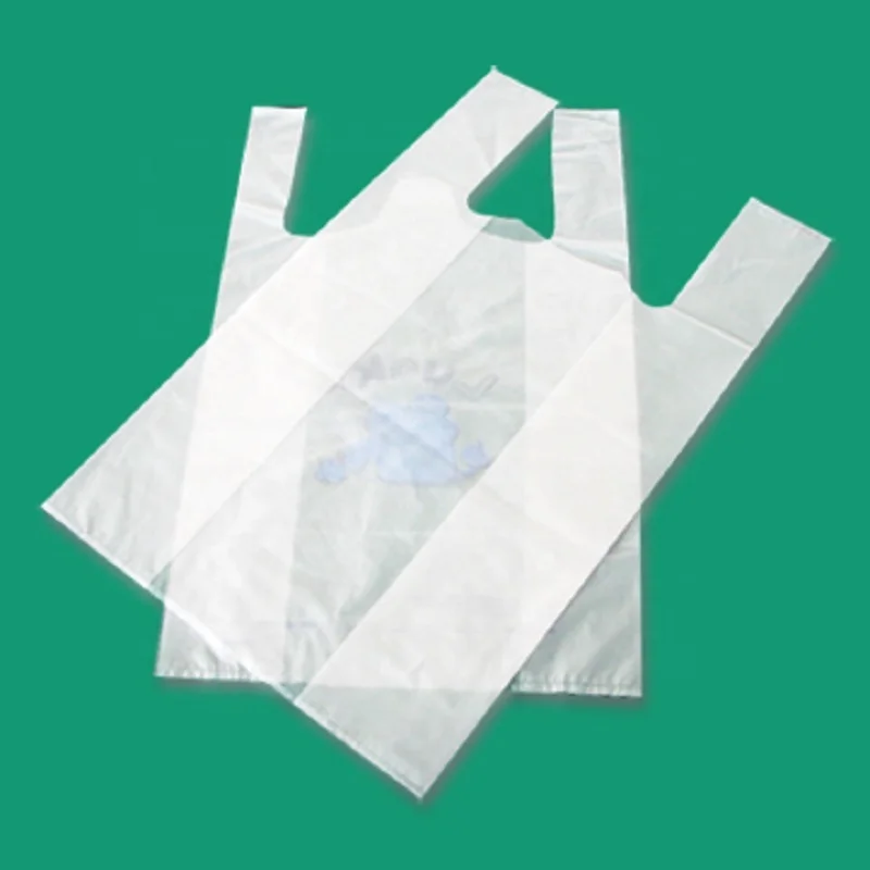different color clear customized size plastic garbage bag t shirt bag