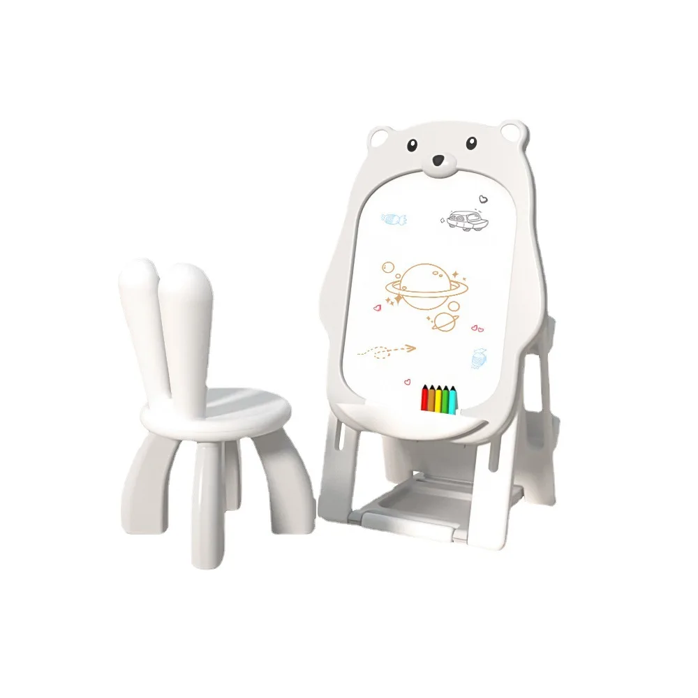 painting frame stand Paint Brush Set Foldable Children Easel Magic Kids Magnetic Painting Drawing White Kid Draw Board Stand