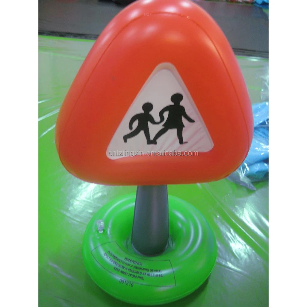 Factory Custom PVC Inflatable Road Signs Barricades Warning Triangles Blow Printed Road Signs Parties Events Game Props New