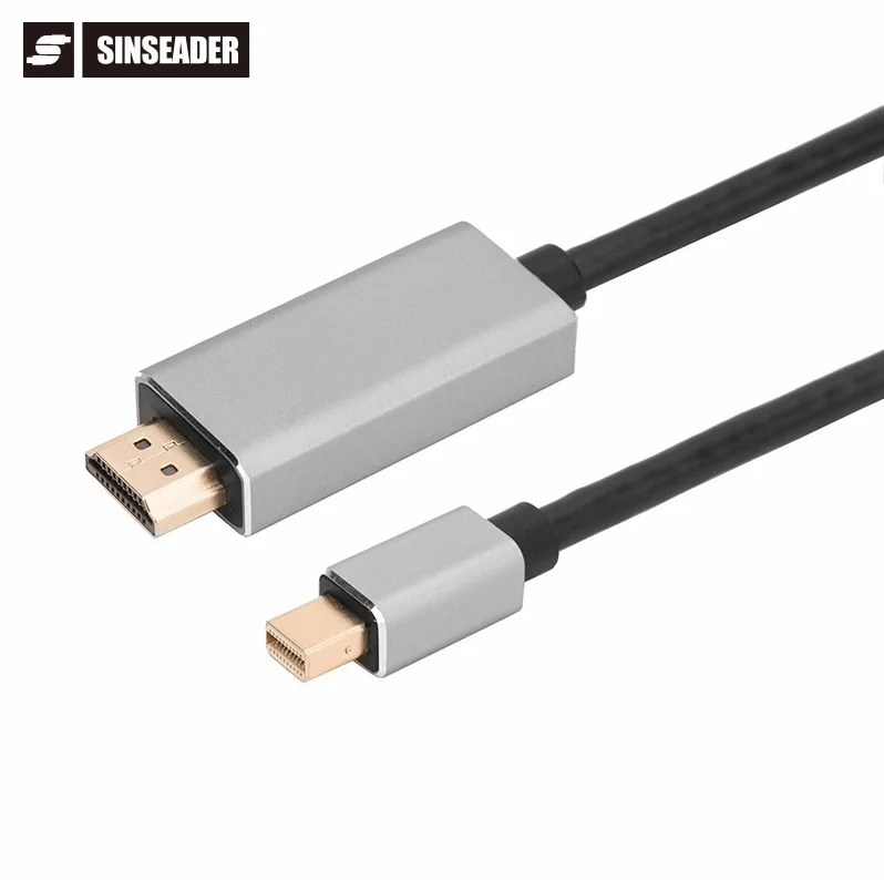 High Speed Good Quality 4K Aluminum metal casing Support 4K 2K Set Top Box Computer Tv Cable Tv Mini DP to HDMI cable