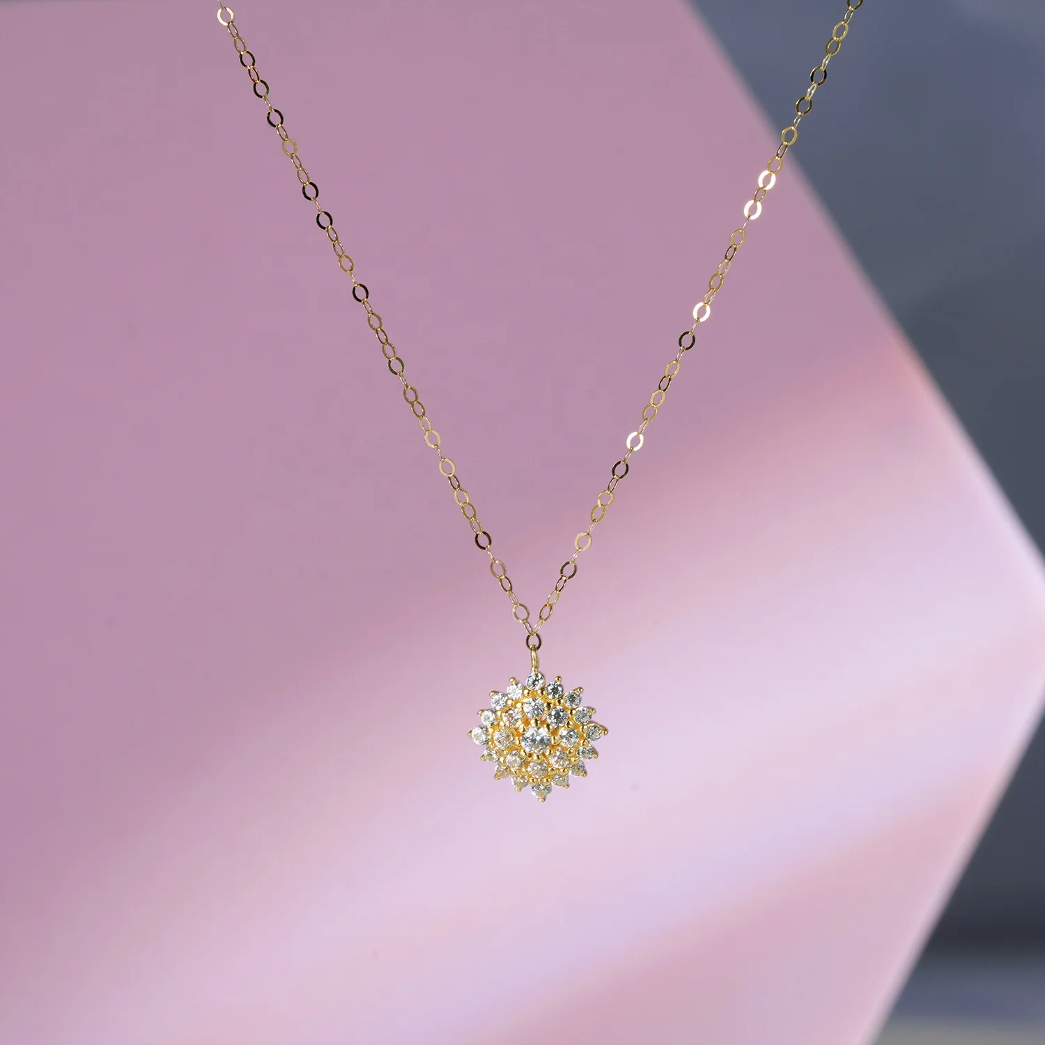 18k jewelry women necklace spherical zircon chain Custom Brazilian chain diamond Mosan daily wear accessories Necklace