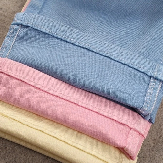 PFD RFD white denim light weight dual core cotton spandex jeans fabric