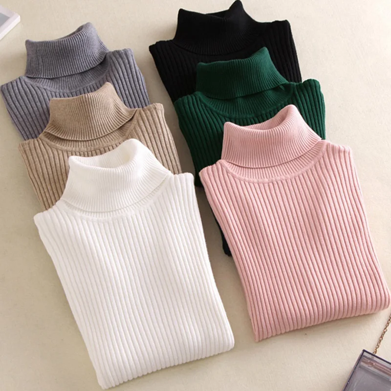 Best Price High Quality Women Fashion Turtleneck Winter Knitted Pullover Sweater Bottoming Shirt