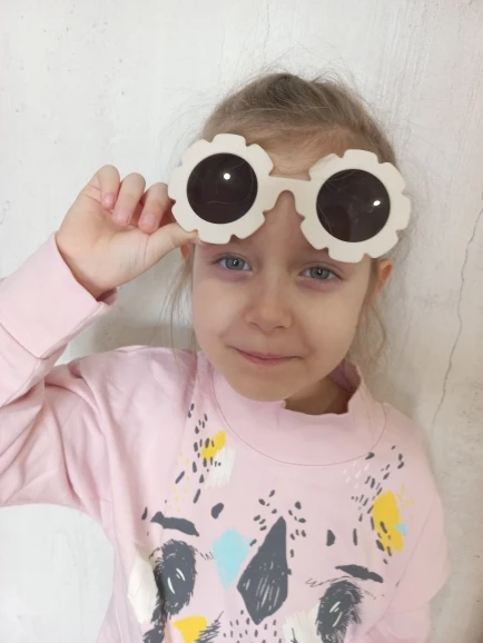 2024New Sun Flower Round Cute Kids Sunglasses UV400 for Boy Girls Toddler Lovely Baby Sun Glasses Children Oculos De Sol