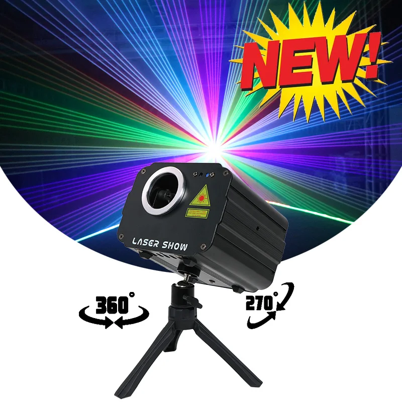 360 Adjustable Angle Black Cube Laser Mini Animation 3D Laser Light Show Projector