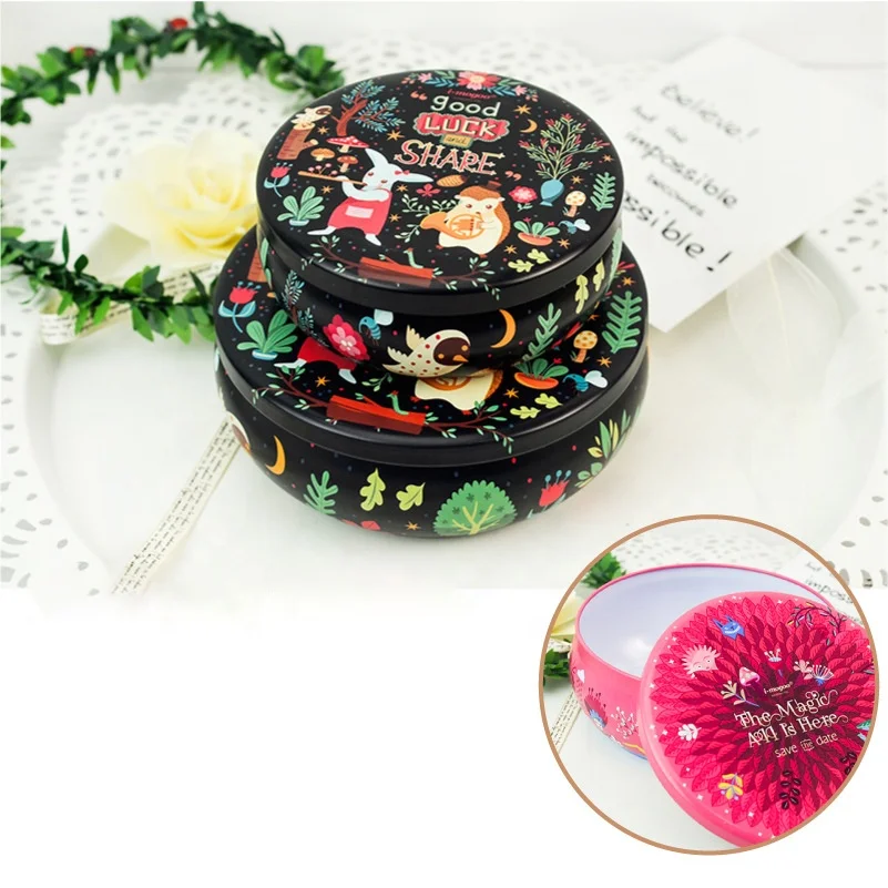 Food Grade Custom Round Cookie candy Tin Can Wholesale Cake Tin Box For Biscuit Packaging