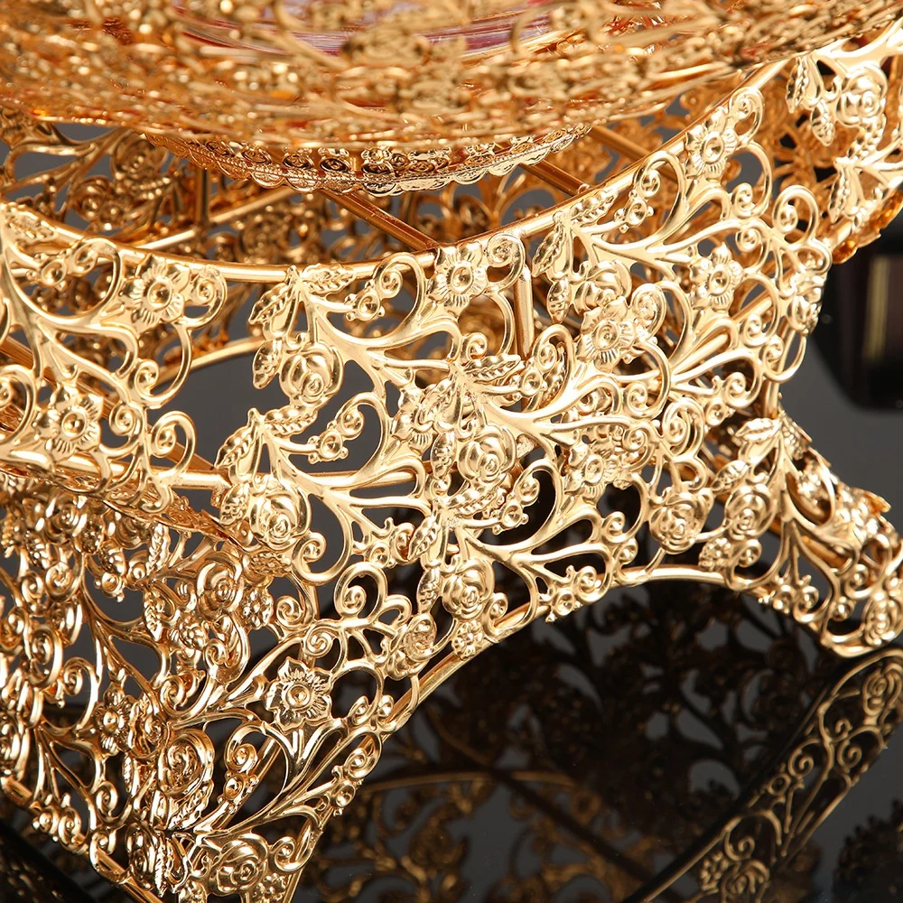 High Quality Metal Iron Fruit Plate Serving Food Display Tray